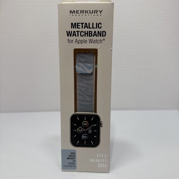 Merkury Innovations Metallic Watchband for Apple Watch Series 1-8,‎ 38/40/41 MM - Picture 1 of 9